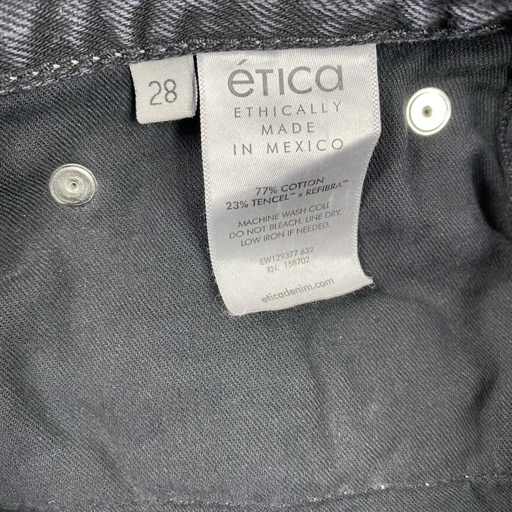 Etica Women Sz 28 Haven Relaxed Button Fly Shorts Cut-off Distressed Black Pearl